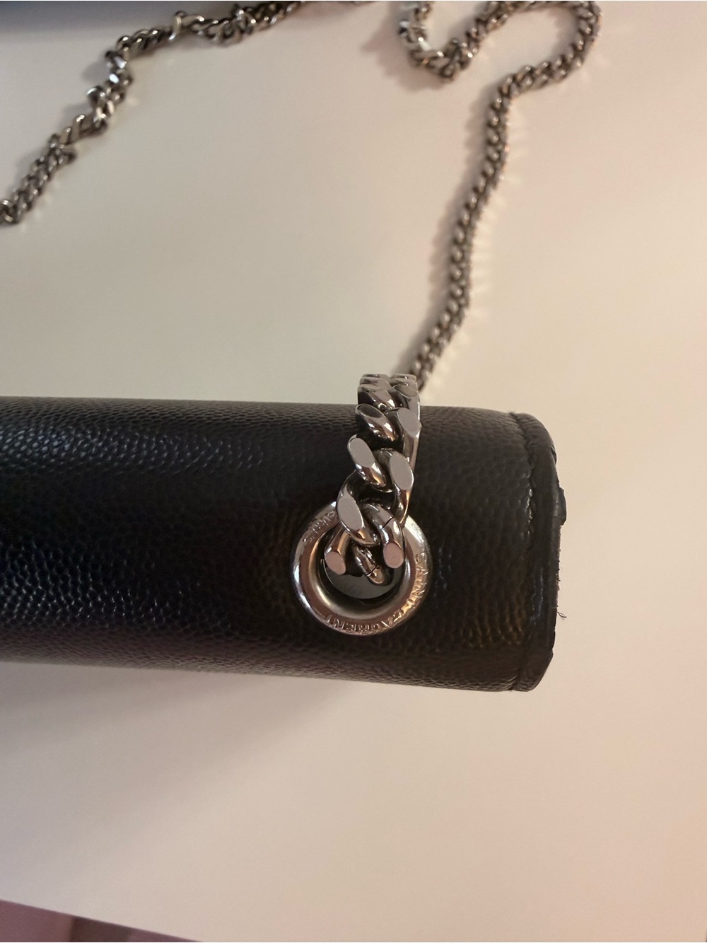 Saint Laurent Black Leather YSL Chain Crossbody Bag - Picture 7 of 9